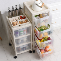 34寬抽屜式收納箱蔬菜水果收納柜子家用整理儲物箱透明零食收納盒