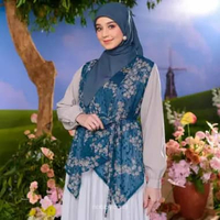 Nobby Rania Vest Atasan Outer Wanita Lengan Pendek Bahan Gamila Sifon Jaquard International ​- L Hij