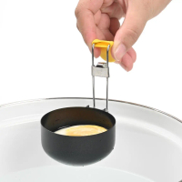 430Stainless Steel Eggs Poacher Pan Folding Handle Eggs Boiler Metal Texture Cooking Tool Suitable f