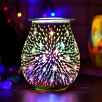 3D Glass Colorful Electric Fragrance Lamp Humidifier Household Essential Oil Ultrasonic Aroma Diffuser
