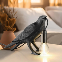 Crow Lamp Raven Table Lamp with Bulb Bird Desk Lamps Gothic Home Decor Crow Light Raven Lamp for Bed