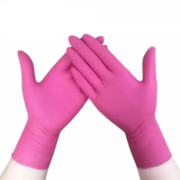 100pcs/Box Nitrile Gloves Black Safety Waterproof Allergy Free Kitchen Mechanic Laboratory Work Oil Resistant SyntheticNitrile
