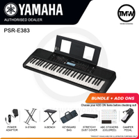 Yamaha PSR-E383 PSR-E373 Portable Digital Keyboard ⚫   Black 61 Touch Response Keys AA Battery Opera
