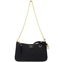 Louis Vuitton LV路易威登 M80349 Empreinte 黑色壓花皮革金鍊肩背/斜背包