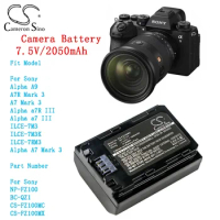 Cameron Sino 2050mAh Camera Battery for Sony ILCE-7RM3 Alpha A7 Mark 3 NP-FZ100 BC-QZ1 CS-FZ100MC CS-FZ100MX