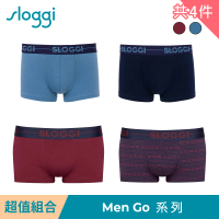 【sloggi】2件組/Men Go系列彈性貼身平口褲2件包(藍寶石/深酒紅)