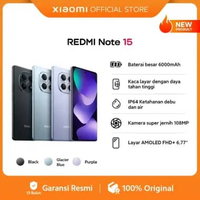 Xiaomi Redmi Note 15 (6/128 GB) (8/128 GB) (8/256 GB) | Baterai besar 6000mAh | Kaca layar dengan da