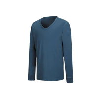 【Mountneer 山林】男V領遠紅外線保暖衣-土耳其藍-12K75-83(t恤/男裝/上衣/休閒上衣)