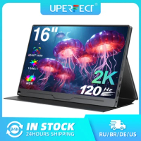 UPERFECT 2K 120Hz Portable Monitor 16 Inch 2560 x 1600 16:10 IPS Screen HDMI Type C Mobile Display for Laptop PC Phone Xbox