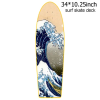 Surf Skate Board, Longboard, Land Deck, Maple Carving Cruiser, Skateboard Deck, DIY Parts Supply, Free Shipping