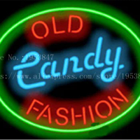 Old Fashion Candy Food neon sign Handcrafted Light Bar Beer Pub Club signs Shop Business Signboard diet food diner break 17"x14"