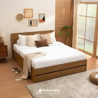 Dekoruma REKA Headboard & Dipan Tempat Tidur Kayu / Divan dengan Sandaran Kayu / Set Tempat Kasur Ti