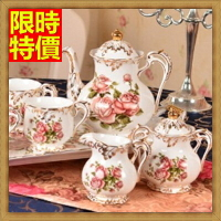 下午茶茶具含茶壺咖啡杯組合-4人英倫玫瑰歐式陶瓷茶具69g13【獨家進口】【米蘭精品】