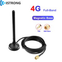 Outdoor 4G 3G GSM Full-band Sucker Antenna TS9 SMA Male 3.5dBi 700-2700MHz Amplifier for Router Modem Signal Booster Copper Rod