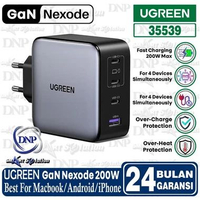 UGREEN Kepala Charger GAN Nexode 200w 4-Port USB + PD 3.1 Fast Charging PPS - GAN NEXODE 200W GAN NE