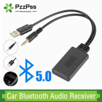 Universal Car Wireless Bluetooth-compatible Receiver USB 3.5Mm Aux Media Bluetooth 5.0 Music Player Audio Cable Adapter For BMW