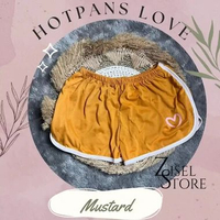 Hotpant Wanita Love / Hot pants Love / Korean Hotpant Celana Pendek Wanita LOVE MUSTARD