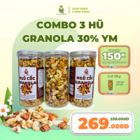 [Mua 2 tặng 1] Ngũ Cốc Granola Nhận 3 hộp ngũ cốc dinh dưỡng siêu hạt 30% yến mạch sấy giòn tổng 1,5