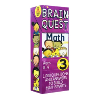 Brain Quest 3rd Grade Math, Children's books aged 7 8 9 10 Q&amp;A learning Trivia Cards English, 9780761141372