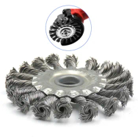 125mm Rust Removal Wheel Metal Disc Brush Knotted Bench Steel Wire Brush Deburring Derusting Angle Grinder Cleaner Accessories