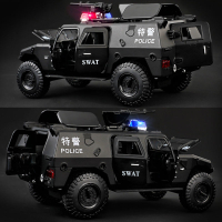 模型擺件 大號兒童警車玩具裝甲警仿真合金模型小汽車男孩警察車玩具車擺件 全館免運