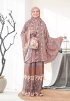 Hijab Wanita Cantik.com Hijabwanitacantik - Mukena Viana Prayer Set Printing Bahan Katun Rayon Premium Motif Exclusive Varian Brown