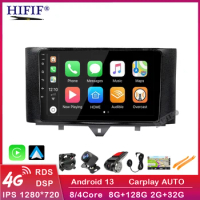 2DIN Android 13 2din Car Radio Multimedia Video Player For Smart fortwo 2005 2006 2007 2008 2009 2010 Navigation GPS audio 2 DIN