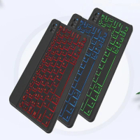 7inch 10inch Ultra Thin Portable RGB Backlight Wireless Keyboard For iPad iPhone Samsung Xiaomi Pad 5 Mobile Phone Tablet