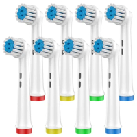 8 Pcs Electric Toothbrush Replacement Heads Compatible with Braun Oral B Soft Bristles for Pro Sensitive Gum Care Brush Heads