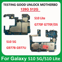 Good Motherboard For Samsung Galaxy S10 5G G977B Lite G770F Good Imei Unlock Clean IMEI Logic Board 256GB