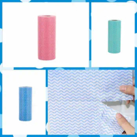 Disposable Kitchen Cleaning Cloth Rolls Multi-use Oil-free Cleaning Rags Reusable Non-woven Dish Towel Scouring Pads Duster