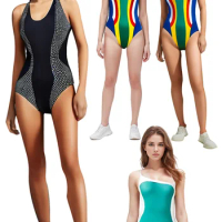 70s 80s Retro Cosplay Women Jumpsuit Vintage Swimsuit Summer Beach Bodysuit Swimwear Costume Outfits Women Halloween Suit Bikini