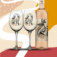 KOSTA BODA 時尚都會女伶系列 紅酒杯2入組-爵士棕/墨灰粉(新品上市 兩款組合任選)