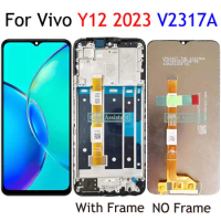 6.56 Inch Black For Vivo Y12 2023 V2317A LCD Display Touch Screen Digitizer Panel Assembly Replacement / With Frame