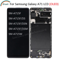 OLED For Samsung Galaxy A71 LCD Touch Digitizer Sensor Assembly For Samsung A715 A715F A715FD LCD with frame support fingerprint