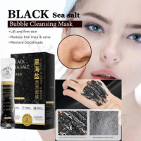 Black Sea Salt Bubble Cleansing Facial Mask Moisturizing Deep Cleansing for Face Nose Blackhead Pores Acne for All Skin Care