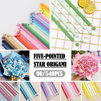กระดาษลายดาว คละสี 27 สี (พาสเทลและทึบ) 540 ชิ้น พิมพ์ลายดาวนำโชค เหมาะสำหรับพับและพับแถบ Origami R5