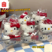 MINISO Hello Kitty Plush Pendant Girl Pericardium Bag Plush Small Pendant Creative Doll Gift Girl Keychain Cute Accessories