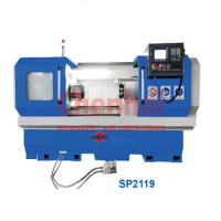 6150 2m CE quality manufacturer cnc lathe machine with bar feeder SP2119 cnc lathe price lathe machine cnc aluminium work