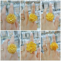 SaC  Collection Cincin Bunga Kendari Cincin Dubai Titanium Lapis 24Karat Gold