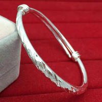 【Ship In 24H】銀 手鏈 999 純銀 Bracelet Adjustable For Women Beacelet Women Women Bracelet 银手环【9160人收藏】(送妈