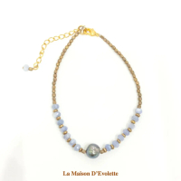 SAMARA BRACELET - Blue Lays Agate Gemstone