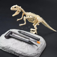 恐龍化石霸王龍骨架模型兒童手工diy制作挖寶石男孩考古挖掘玩具