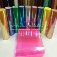 10 Rolls/Lot 10 Colors Rainbow Effect Car Light Chameleon Headlight Film Taillight Tint Film Vinyl Color Change Size:0.3*9M