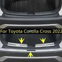 For Toyota Corolla Cross 2022 Stainless Steel Car Interior Rear Bumper Protector Scuff Sill Trunk Pedal Exterior Accessories