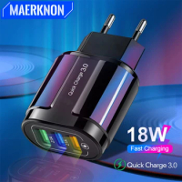 USB Fast Charger Quick charge 3.0 EU/US Plug Universal Wall Mobile Phone Charger for iPhone Samsung Xiaomi 3 Port Fast Charging