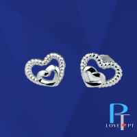 【love pt】結成雙心 白金耳環 母親節禮物(PT950 鉑金耳環B099)