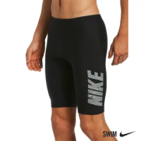 【NIKE 耐吉】成人男性及膝泳褲 LIQUIFY LOGO 黑 NESSB572-001(有內裡)