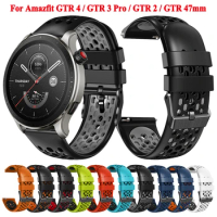 Sports Silicone Strap For Amazfit GTR 4 Bracelet For Amazfit GTR 47mm/GTR 3/3 Pro/GTR 2/2e Bip 5 Band 22mm Wristband Accessories