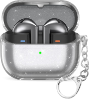 Clear Case for Samsung Galaxy Buds 3 Case & Galaxy Buds 3 Pro Premium TPU Cover with Carabiner (Clea